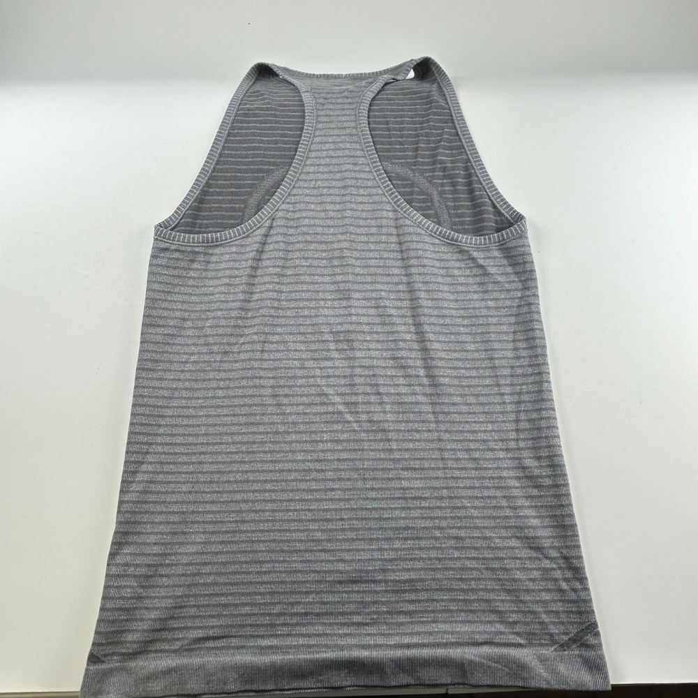 Lululemon WMNS 6 Swiftly Tech Racerback Tank Top 2.0 Grey Striped Athletic Gym - Picture 3 of 7